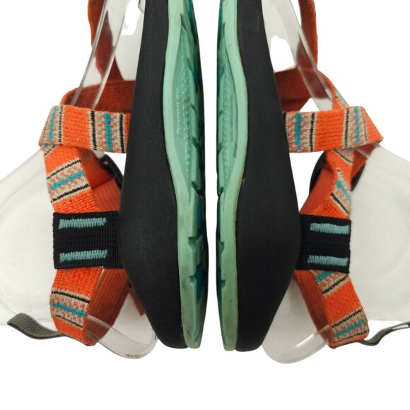 Chaco Z/1 Classic Sandals Kids Junior Size 3 Orange Blue Aztec Water Hiking - Picture 10 of 14